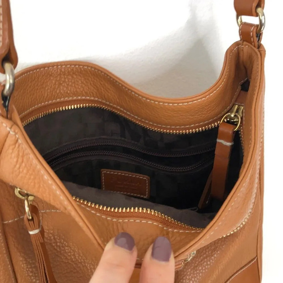 Furla Orange Brown Pebbled Leather Crossbody Bag - Picture 6 of 15